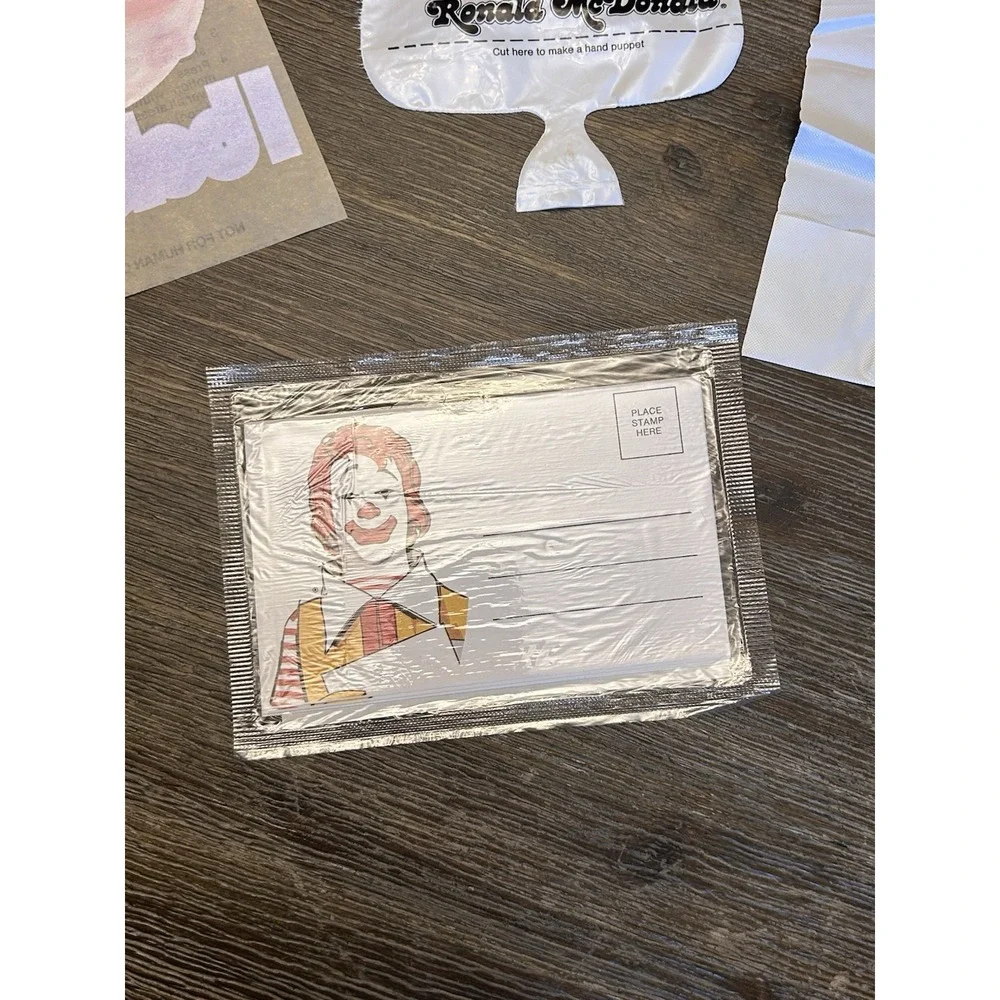 Letterland Stationary McDonaldland Ronald McDonald Iron‎ On Puppet Bib 1970s Lot